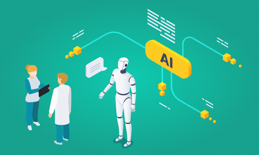 Visual representation of AI's impact on healthcare, showcasing innovative technologies and improved patient outcomes.