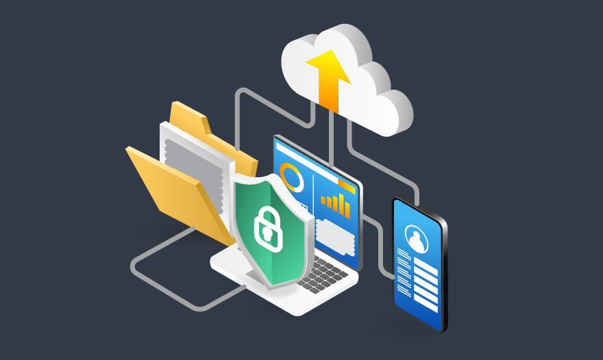 cloud storage icons representing digital data storage solutions in a modern, tech-oriented design.