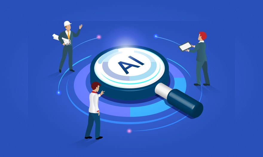 Illustration of AI tools enhancing optimization strategies for improved visibility and performance.