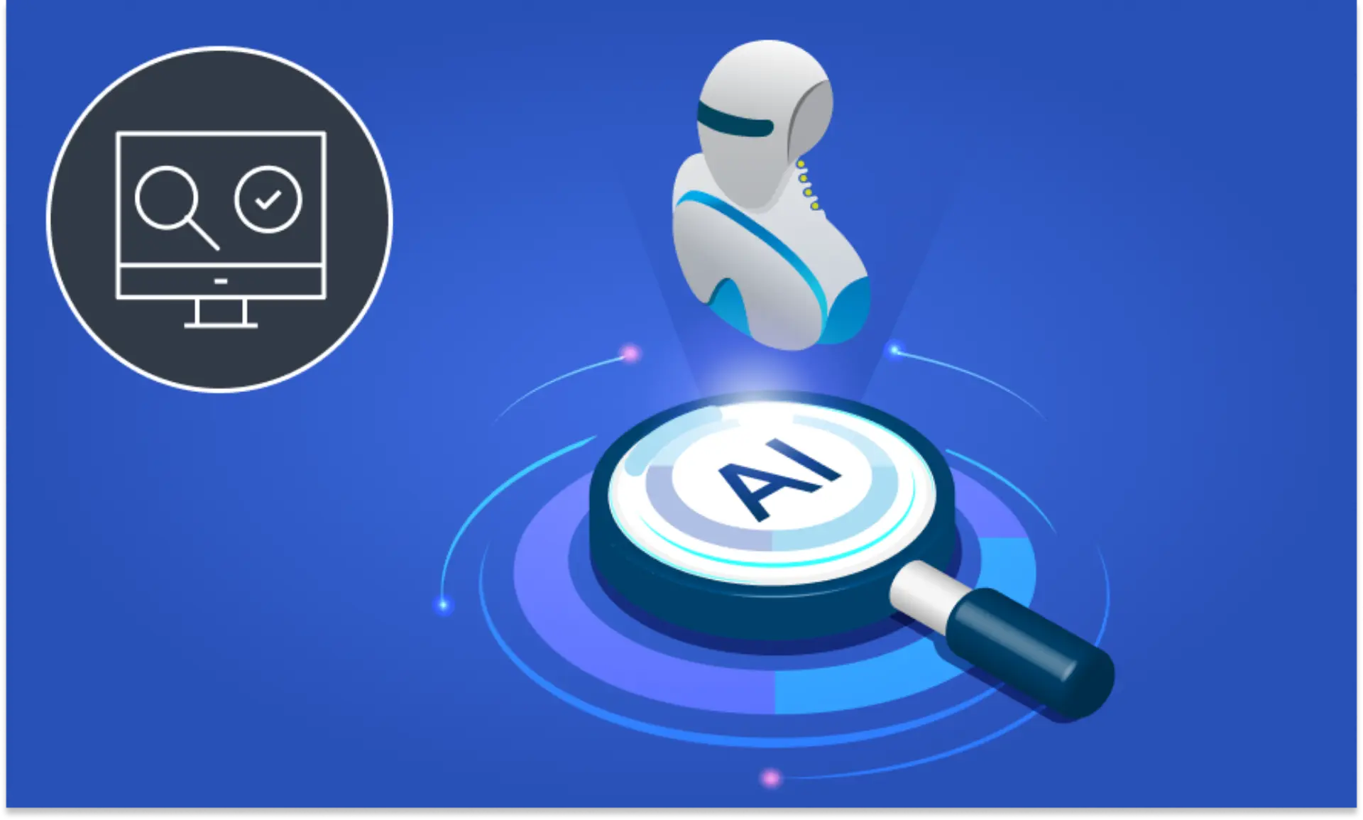 A digital illustration representing AI-driven search concepts and strategies.