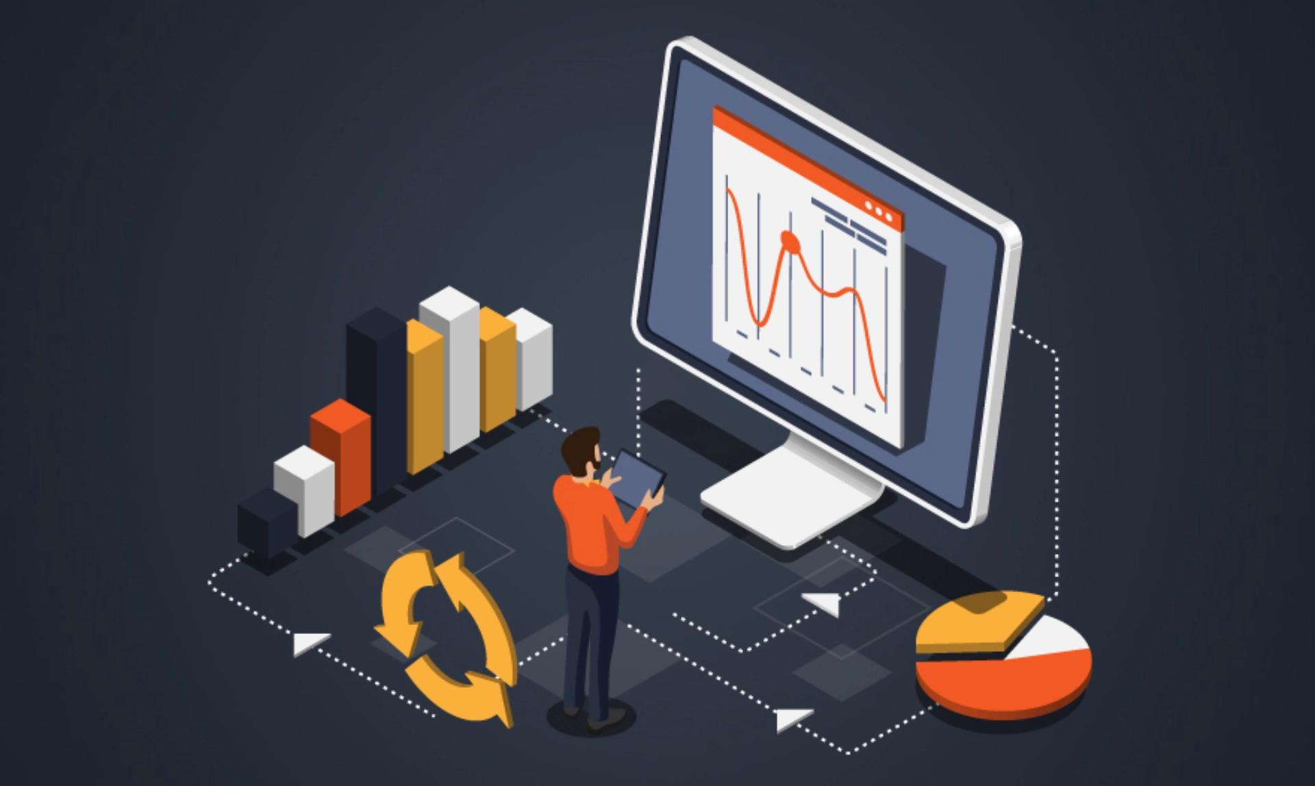Infographic illustrating data science techniques to enhance business performance and decision-making processes.