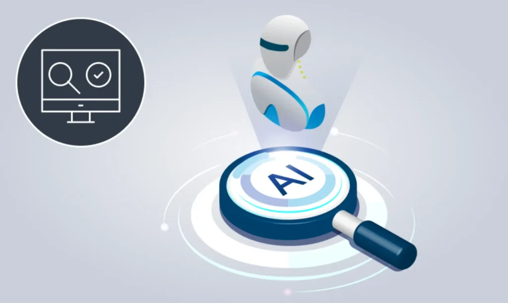 A digital illustration representing AI-driven search concepts and strategies.