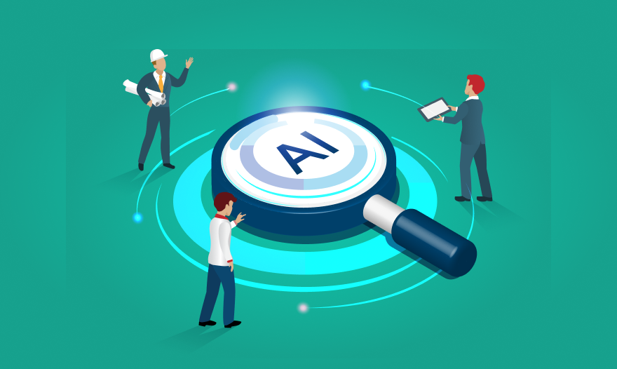 Visual representation of AI applications in process optimization, focusing on data analysis.