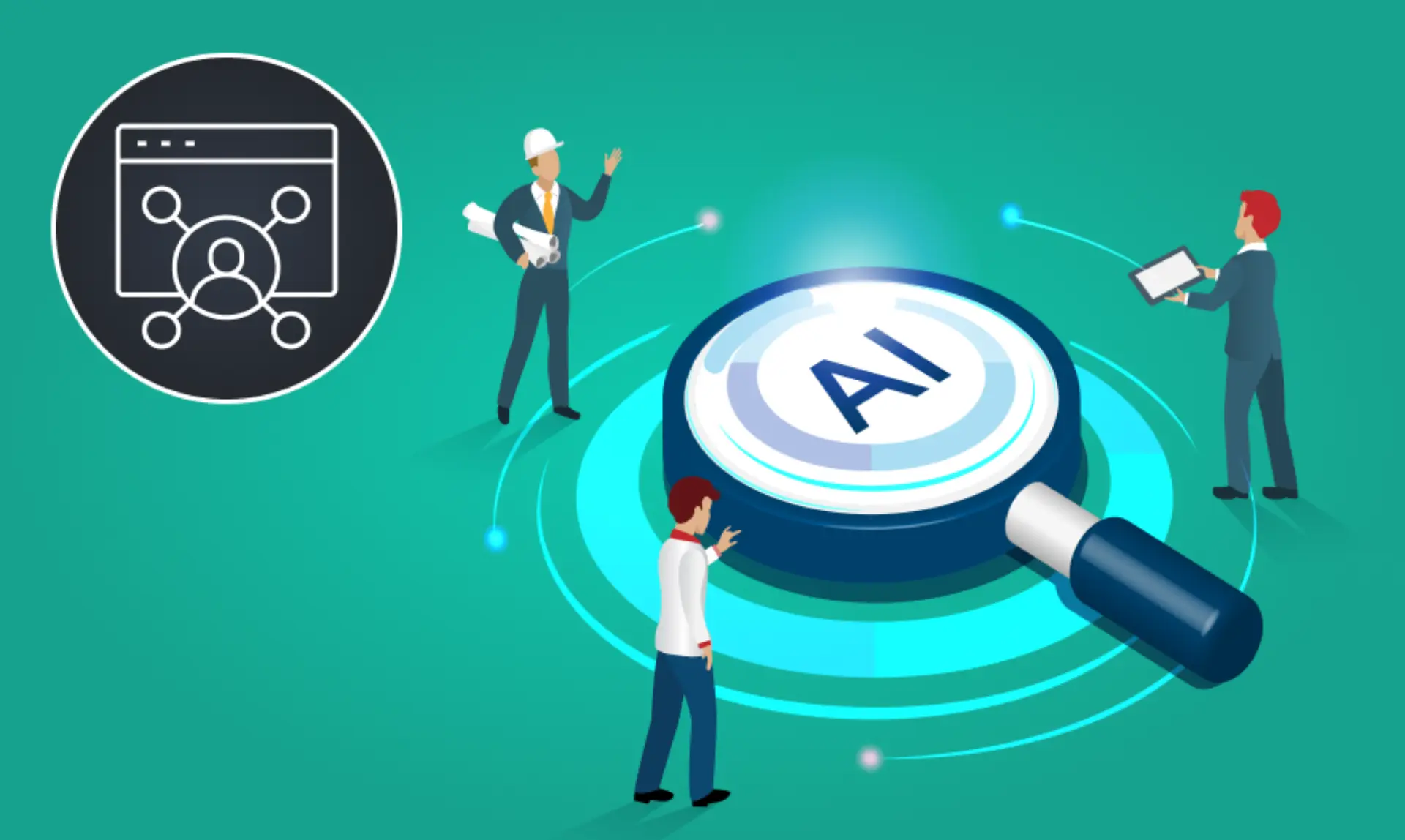Visual representation of AI applications in process optimization, focusing on data analysis.