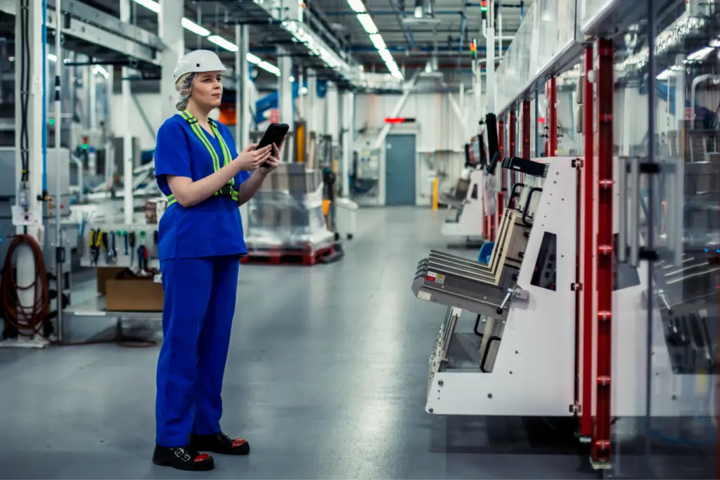 worker training on the factory floor