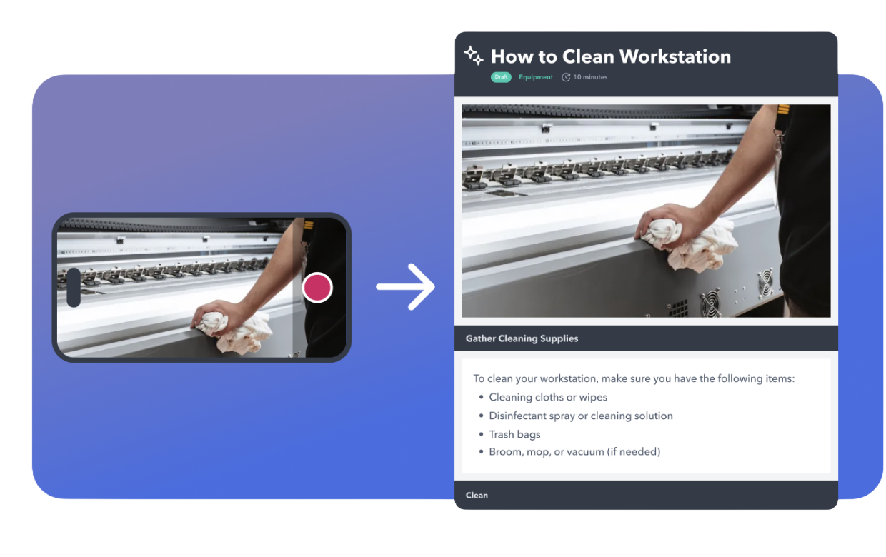Video to work instruction