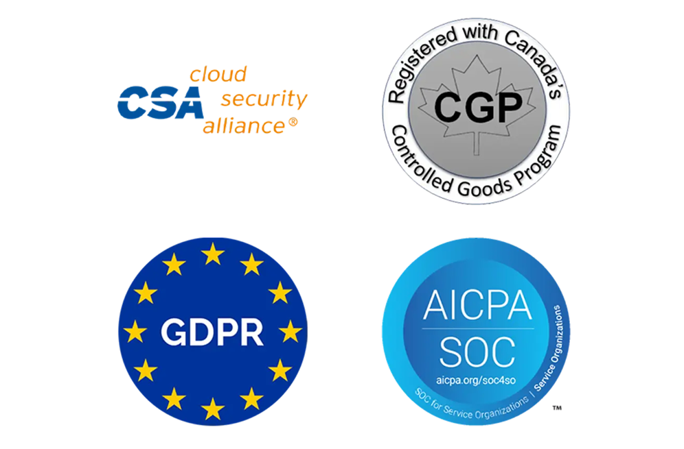Enterprise security and compliance logos